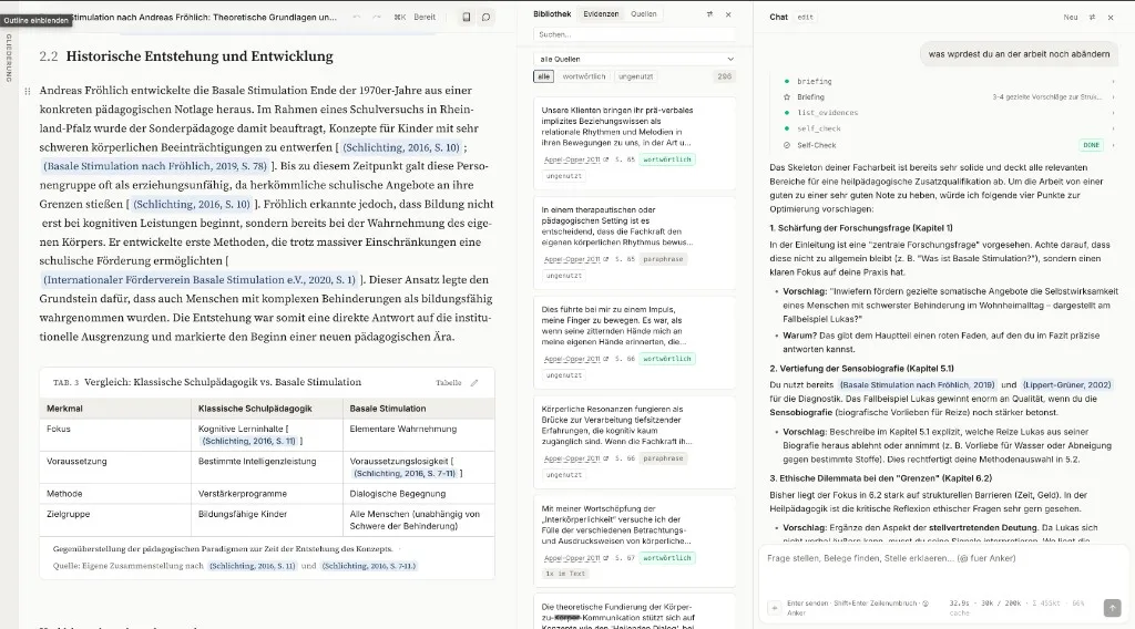 acadora editor with document, library, and Copilot chat